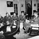 US president John F Kennedy with advisors during Cuban Missile Crisis